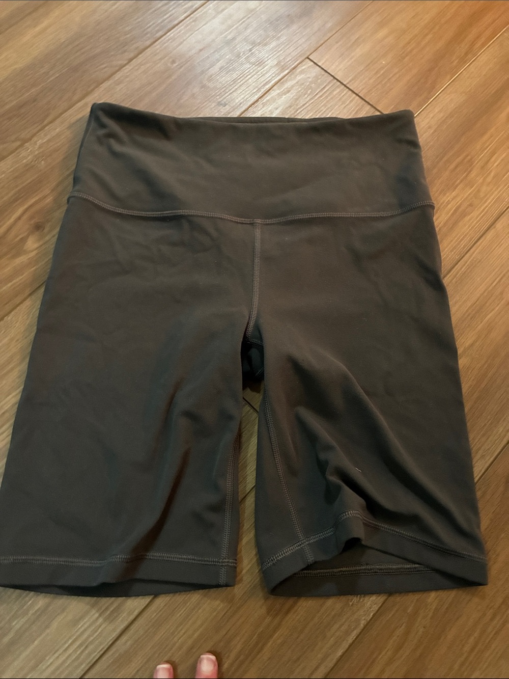 Athleta Charcoal High-Waist Bike Shorts